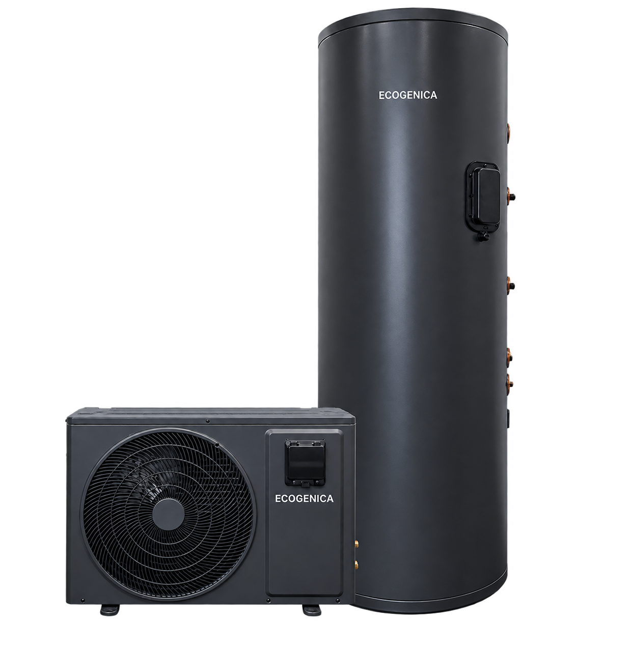 EG-290FR heat pump hot water system, front view